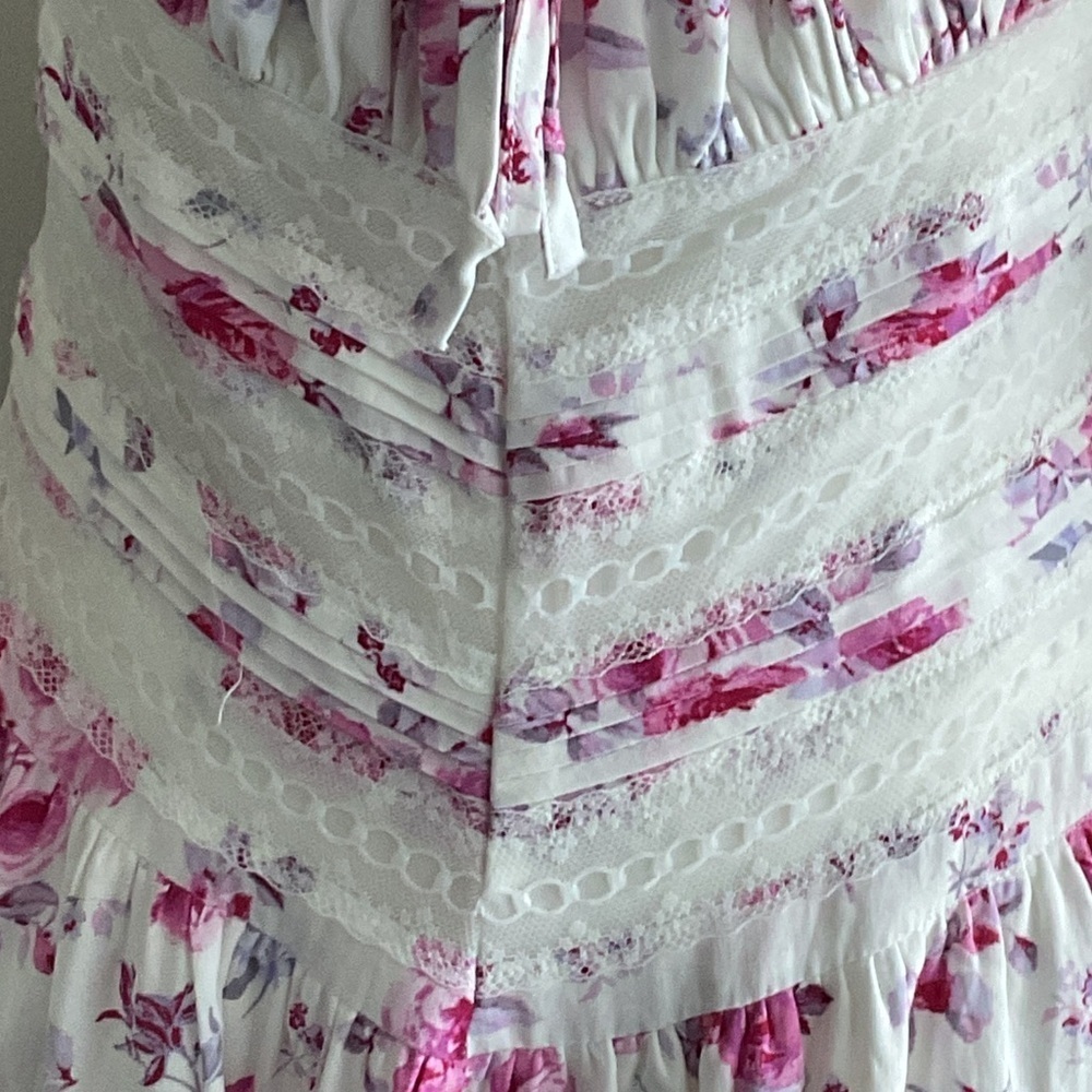 SKY TO MOON. Floral Pink and White Dress SIZE M - Picture 4 of 10